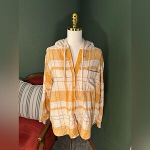 American Eagle Mustard Yellow Plaid Jacket/Shirt